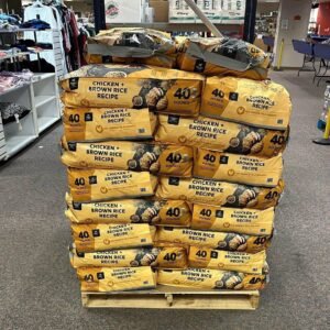 Wholesale Dog Food Pallet: 50 Sealed Bags & Cases of Bulk Pet Food